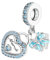 GOUWO Charm mit Geburtsstein für Marsch 925er Sterlingsilber Herz Geschenk Baumelnder Charm kompatibel mit Pandora Halsketten und Armbändern Schmuck für Weihnachten Geburtstag Muttertag Jahrestag