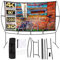INMOZATA 100 Inch Projector Screen and Stand 100/227x127cm Foldable Portable Projector Screen with Carry Bag, 16:9 4K HD Indoor Outdoor Projection Screen for Camping Home Theater (100/227x127cm)