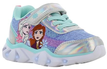 Leomil Frozen ELSA Schuhe Blinkschuhe Mädchen 26, Ideal for Schule und Freizeit, Silber