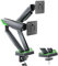 Humanex Dual Monitor Arm,fit 17-38 Screens, 2-16kg Capacity,Adjustable Desk Mount for 2 Monitors with Cable Management,75/100 Vesa Mount,Dynamic RGB LED Lighting for Ultimate Gaming Setup, Black