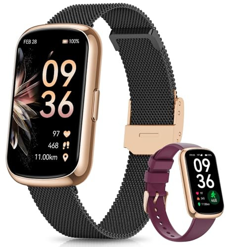 Sanorum Smartwatch Donna, 1.47 Orologio Fitness, 24 Modalità Sport, Cardio SpO2 Sonno Activity Tracker Passi Calorie, Fisiologia Femminile Notifiche Impermeabile IP68 Android iOS Nero