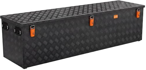 Alubox Strong – Black Edition ABX-R470-B Aluminium Transportkiste aus 3mm Riffelblech 470 Liter in Schwarz