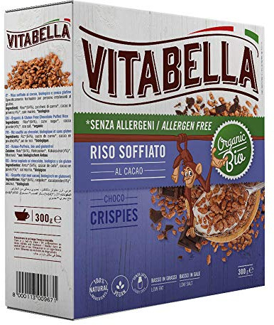 Vitabella Bio-Schoko Reis Crispies glutenfrei, laktosefrei, vegan, 2er Pack (2 x 300 g)