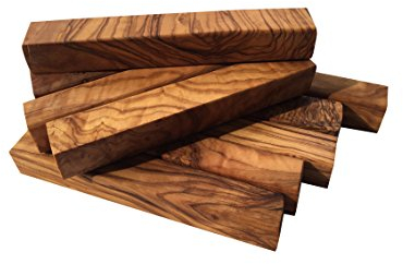 Quadrello grezzo in legno d'ulivo per la tornitura di penne, 10 pezzi