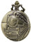 MORFONG Herren Damen Taschenuhr Analog Quarzwerk mit Kette Dampflokomotive Bronze