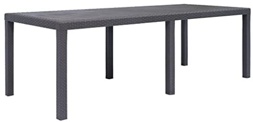 vidaXL Gartentisch 220cm Kunststoff Rattan-Optik Balkontisch Terrassentisch
