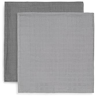 Jollein 435-852-65308 Mulltücher grau 2er Pack 115x115 cm
