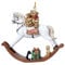 Gisela Graham One Resin Teddy on Rocking Horse hanging Christmas Decoration