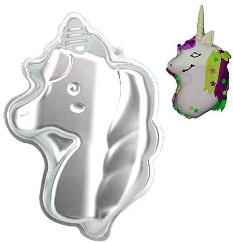 3D Aluminum Unicorn Shape Cake Pan Tin Bakeware Cake Decorating Mould for Chocolate, Jelly, Pudding, Handmade Soap, Candy, Mousse