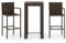 vidaXL Gartenbar Set 3-TLG. mit Armlehnen Theke Bar Tresen Gartentheke Bartisch Stehtisch Barhocker Barstuhl Gartenmöbel Poly Rattan Braun