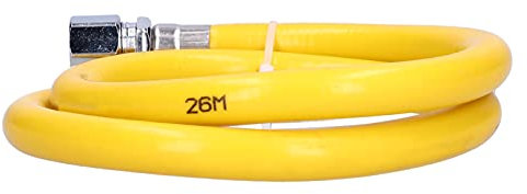 1 m Tuyau de Gaz Jaune 304 Tuyau de Gaz Liquéfié en Acier Inoxydable Raccords de Tuyauterie Durables pour Barbecue Camping Caravane(1m Female interface + socket)