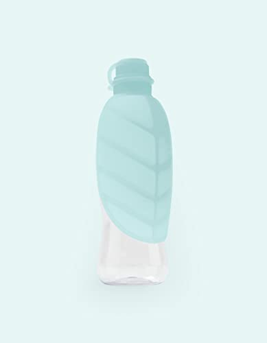 United Pets Leaf Design Wasserspender, zum mitnehmen für Hunde, aus Silikon, Farbe Hellblau. Wasserspender zum mitnehmen