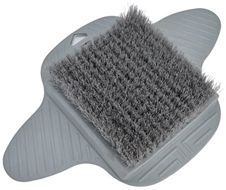 BOLORAMO Fußbürste, Pediküre Bürste mit Saugnapf, Multifunktional, Fußspa, Doppelbürsten-Design, Fußpflege, Schmutzentfernung, Peeling