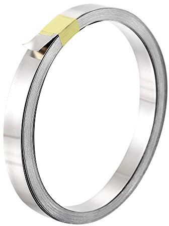 sourcing map 1 Roll 10 Meter Nickel-Plated Steel Strip, Connecting Plate Steel Tape for Battery and Spot Welding, 8x0.1mm(WxT)