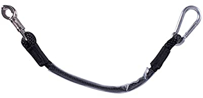Anhänger Anbindestrick mit Panikhaken und Karabiner 90cm ARBO-INOX® (SCHWARZ)
