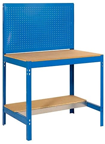 Werkbank Buffalo mit Werkzeugwand | HxBxT 84x90x61cm | Traglast 400kg | Blau