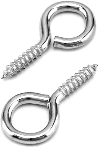 QWORK® 60 pezzi viti ad occhiello, 40 * 19 mm, viti ad anello, zincati, per tende hardware articoli artigianali