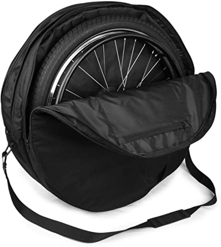 FabaCare Transporttasche für Rollstuhlräder, Radtasche mit 3 separaten Fächern, Tragetasche für Räder von 20 bis 26
