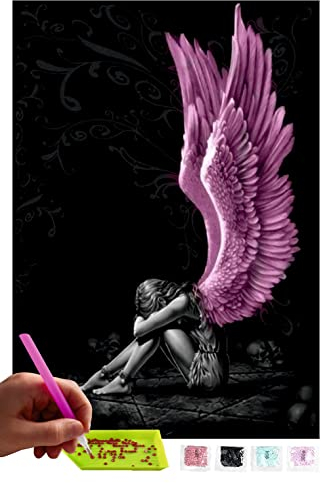 MISHBAY Diamond Painting - 30x40cm Diamond Painting Erwachsene - Diamant Painting Bilder Flügel - DIY 5D Satz Wand Dekor Diamantstickerei