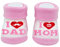 QZOSZ Baby Socken 0-3 Monate, Baumwolle Babysocken 0-3Monate Lustige Socken mit Spruch I Love You Dad & Mom Neugeborenen Babyparty Geschenke zur Geburt, Babygeschenke zur Geburt Mädchen