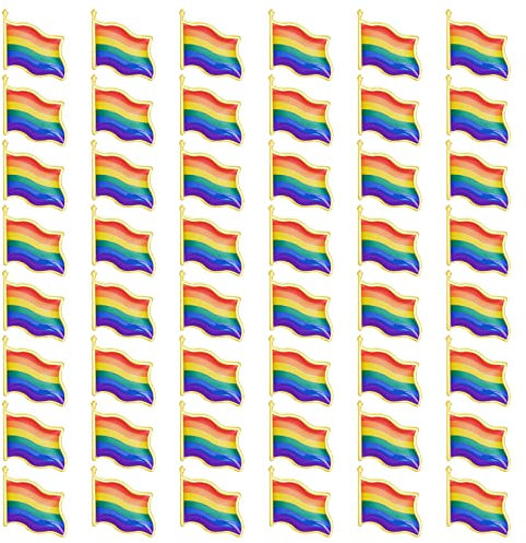 24/36/48 Stück Gay Pride Regenbogen Brosche Pins LGBT Knöpfe Pins Herz Pins Emaille Brosche für Männer Frauen Kleidung Taschen Pin Dekorationen, Metall, Metall