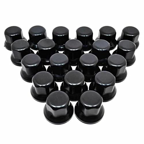 Lot de 60 cache-écrous de roue en plastique noir 33 mm pour camion, remorque, bus, camion, voiture LKW