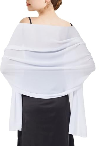 RonFoxi Chiffon Stola für Damen - Elegantes Schultertuch für Abendkleider - Leichter & Hauchzarter Schal für Hochzeit, Party & Festliche Anlässe