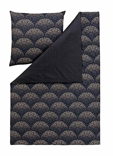 ESTELLA Bettwäsche Azamor Mako Satin 3404 Indigo Bio-Baumwolle (155x220 + 80x80 cm)