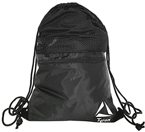 Tyron Mesh Bag TS-8700 | Robuster Netzbeutel mit Kordelzug | 60x40 cm | Fronttasche mit Reißverschluß | Schnelltrocknend | Schwimmen & Baden