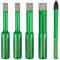 KURSTOL Diamantbohrer-Set, 5-teilig, dreieckiger Schaft, Trockendiamant-Lochsägen-Set für Keramik, Marmor, Granit, Stein, Glas, Porzellan, Mauerwerk