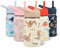 SANTECO Trinkflasche Kinder Edelstahl 350ml mit Strohhalm, Kinder Thermosflasche BPA-frei Wasserflasche Einfach zu Säubern, Thermoskanne Jungen Mädchen für Kindergarten Schule - Krokodil