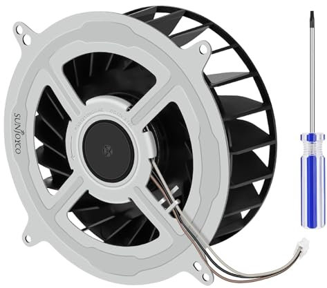 Replacement PS5 Internal Cooling Fan, SUNJOCYO Internal Cooler Fan Replacement with T8 Screwdriver Open Tool for Sony Playstation 5 PS5 Series KSB1212HGG4E 2.15A 23 Blades Fan