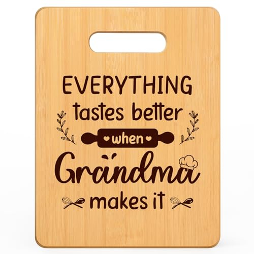 Leebbsin Grandma Gifts, Birthday Gifts for Grandma- Heartwarming Grandma Chopping Board with Cute Patterns- Gifts Presents for Grandma Nan Nanny Granny, 11 x 8.5