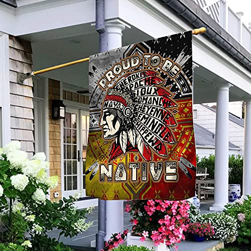 Bandiera Da Cortile Multicolore Bandiera Pirati Vintage Bandiera Da Giardino Decorazione Per Esterni Interni Fattoria Bandiera Dei Nativi Americani Orgogliosa Di Essere Nativa Cherokee 30x45cm