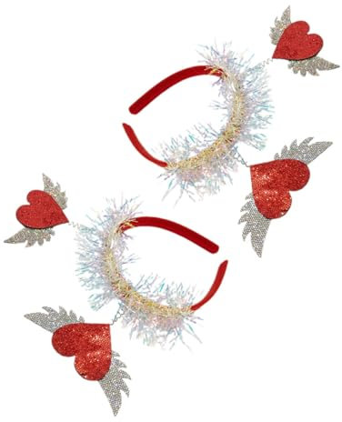 OFFSCH Herz-stirnband Zum Valentinstag Haar-accessoires Für Mädchen Und Frauen Süße Party-haarschmuck 2 Stück Im Herzstil
