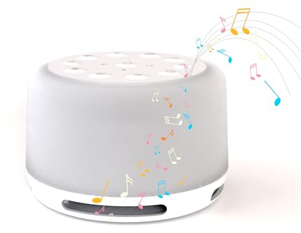 MyBaby Soundsleep Aura - Weißes Rauschen Baby Gerät, Kinder und Baby Einschlafhilfe, 14 Naturgeräusche und 7 beruhigende Meditationsklänge, Nachtlicht mit 7 Farboptionen, tragbar und wiederaufladbar