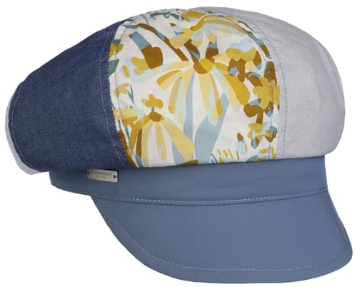 Seeberger Summer Patchwork Ballonmütze Newsboy-Mütze Schirmmütze (One Size - blau)