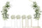 Hochzeit Bogen 3er-Set Ballonbogen Metall Traubogen Hintergrund Ständer inkl. 1 Bogenständer und 2 Rechteckige Blumenständer, Dekoration für Hochzeit Geburtstag Party (Gold 27x27x80 cm)