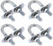 TA-VIGOR 4 sets M6 Round U-Bolts, 16mm Inner Width 46mm Length Steel U-Bolts with Nut, Plate, Washer for Attaching Piping Conduit Cable Tube Brackets Boat Trailer