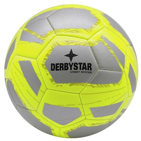 Derbystar Street Soccer Fußball in Größe 5 - Der Neue Freizeit Fußball in Silber-gelb