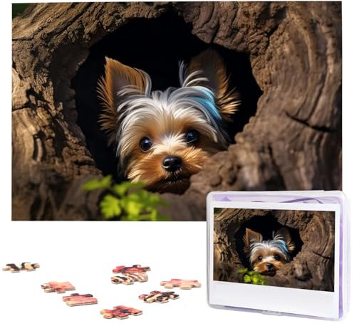 A Little Yorkshire Terrier Puzzle, 1000 Teile, personalisiertes Puzzle, Holzbild, Puzzle für Erwachsene, Fotopuzzle, Kunst, Wandbehang, Dekoration für Geburtstag, Hochzeit, Valentinstag, Jahrestag