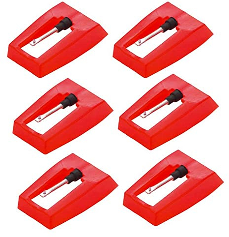 Aposous 6Er-Pack Plattenspieler-Nadel, Vinyl-Phonograph LP Alter Phonograph Piezoelektrischer Kopf