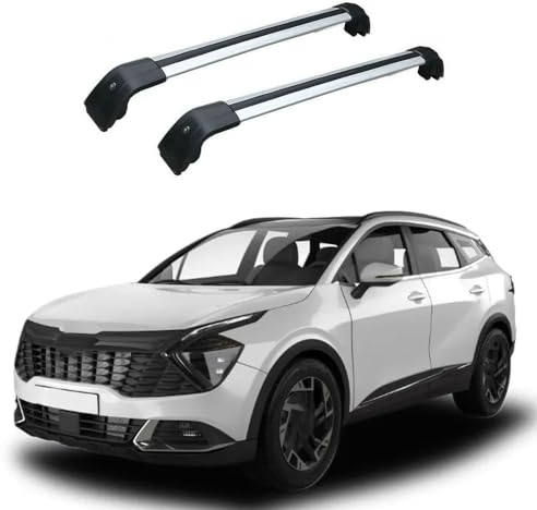 GCTRICL 2 Stück Aluminium Dachträger Relingträger für KIA Sportage (nq5) 2022 2023+,Dachgepäckträger- Alu Relingträger,für Fahrradträger, Dachboxen Oder Als Skihalter,B