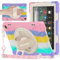 BRAECNstock Funda para tablet Amazon Fire HD 8 de 12ª generación 2022 de 8 pulgadas con correa de mano giratoria de 360° + soporte para bolígrafo con correa para el hombro, funda protectora a prueba