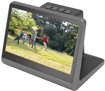 Asixxsix Digitaler Filmscanner, Film- und Diascanner mit 7-Zoll-HD-LCD-Bildschirm, Konvertieren von Schwarzweißnegativen 135 110 126KPK Film Super8 Monochrom-Dia in 24 MP