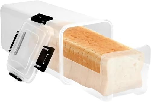 Boîte de rangement pour pain, pain, boîte à pain avec couvercle sans BPA pour garder au frais, réutilisable, hermétique pour pain, toast, bagel, beignets et biscuits (#1)