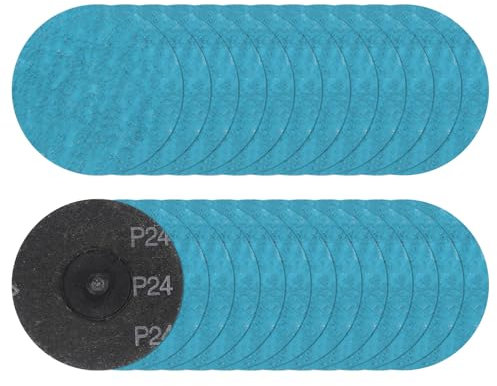 sourcing map 25pcs Quick Change Sanding Discs 3 24 Grit R-Type Roll Lock Zirconia Conditioning Disc Sandpaper for Die Grinder Grinding Fast Cutting, Green