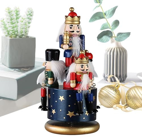 Caja de música Cascanueces, Caja musical navideña,Divertida Caja Musical Cascanueces | Decoración de figuras de Cascanueces de estilo europeo, figuras giratorias coloridas de Cascanueces de Navidad, d