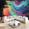 Nordlicht Landschaft Tapete Wandbild 3D Fototapete Nachthimmel Wald Wandtapete Foto für Modernes Design der Fernseh Hintergrund Wand-Kunst-Deko,300 x 210 cm (B x H)