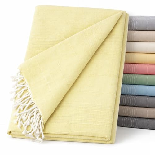 ECOMMERC3 Couvre-lit Multifonction léger et élégant pour canapé ou lit 300 x 260 cm Couleur Vanille